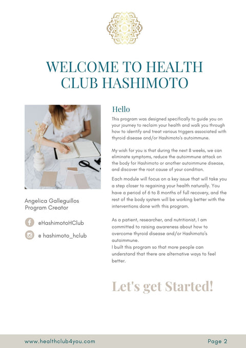 Recovering your health naturally 8 weeks program - Health Club Hashimoto