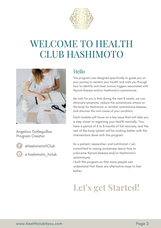 Recovering your health naturally 8 weeks program - Health Club Hashimoto